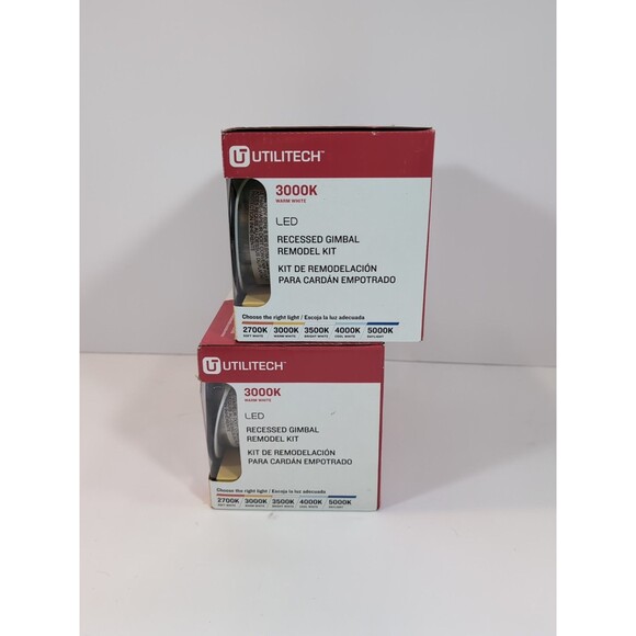Utilitech LED 45-WATT Warm White 3000K LED Recessed Remodel Kit 3 Inch Set Of 2 - Picture 3 of 7
